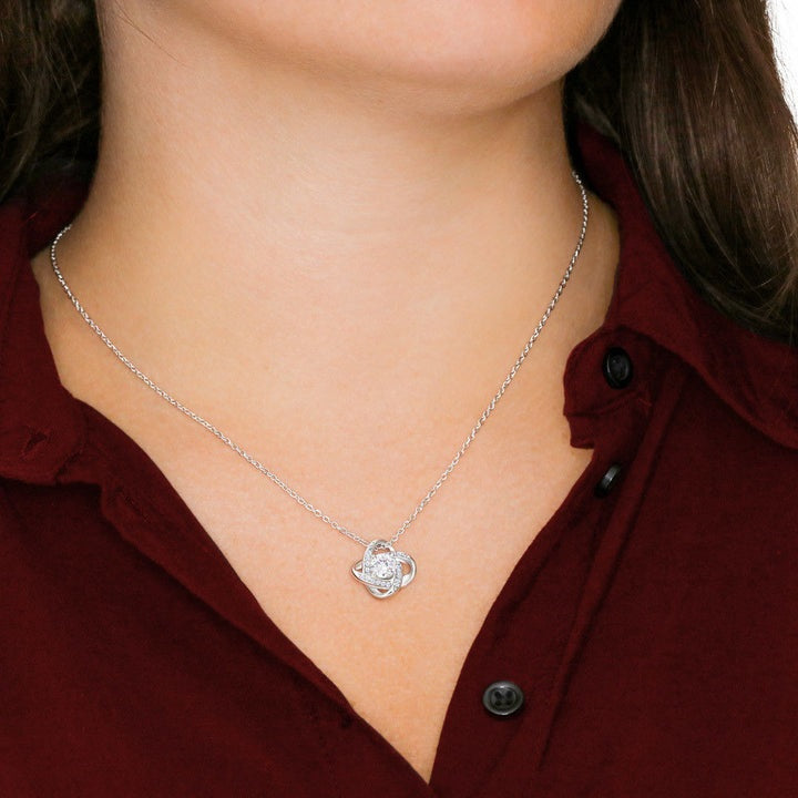 To My Awesome MOTHER In Law - HAPPY BIRTHDAY - Love Knot Pendant Necklace Gift