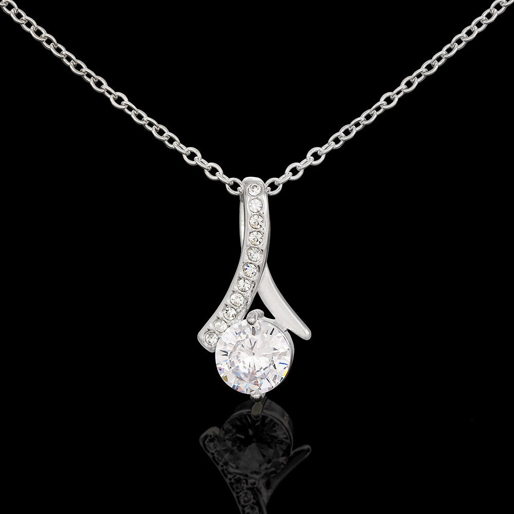 MERRY CHRISTMAS - Alluring Beauty Crystal Ribbon Pendant Necklace Gift