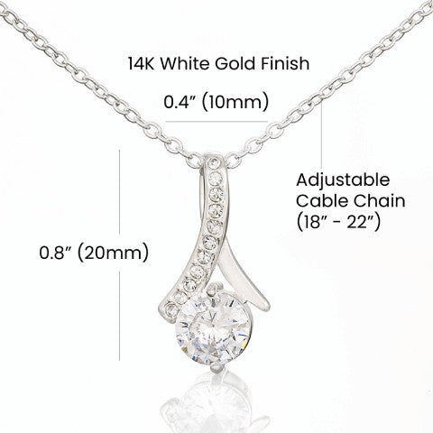 MERRY CHRISTMAS - Alluring Beauty Crystal Ribbon Pendant Necklace Gift