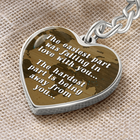 Falling In Love With You - Graphic Heart Shaped Keychain Gift