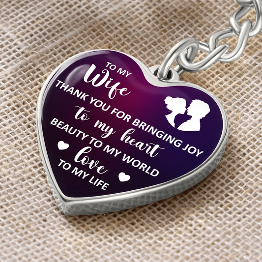 To My WIFE - Heart Keychain Gift