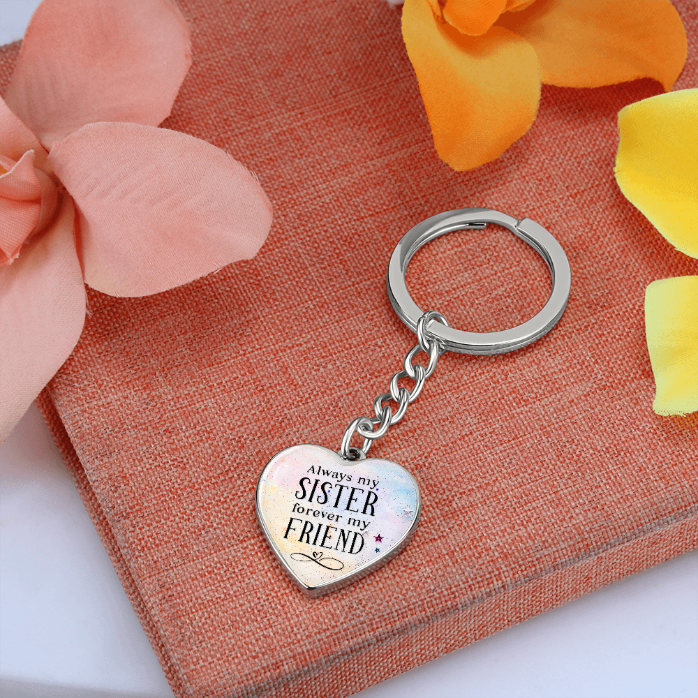 To my SISTER - Personalized Heart Shaped Keychain Gift