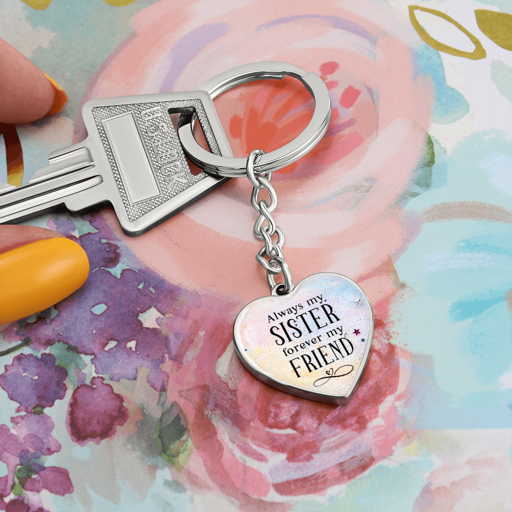 To my SISTER - Personalized Heart Shaped Keychain Gift