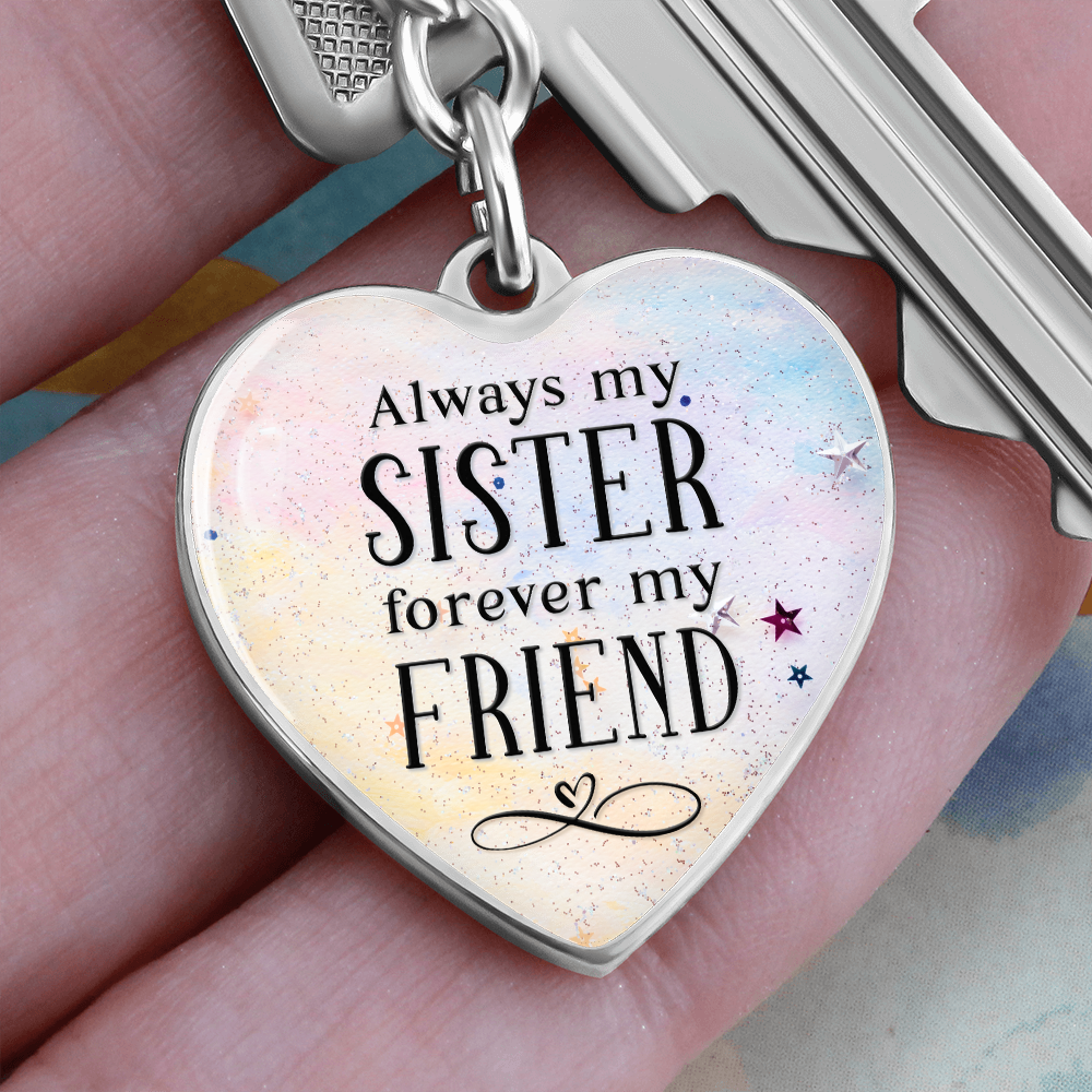 To my SISTER - Personalized Heart Shaped Keychain Gift
