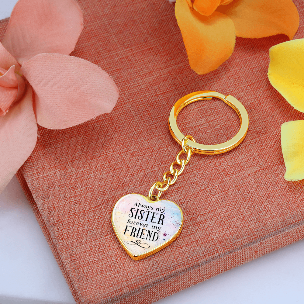 To my SISTER - Personalized Heart Shaped Keychain Gift