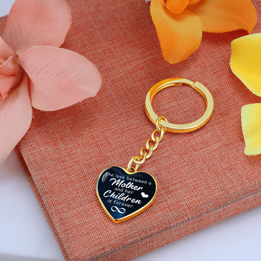 The Love Between A Mother And Children - Heart Keychain Gift