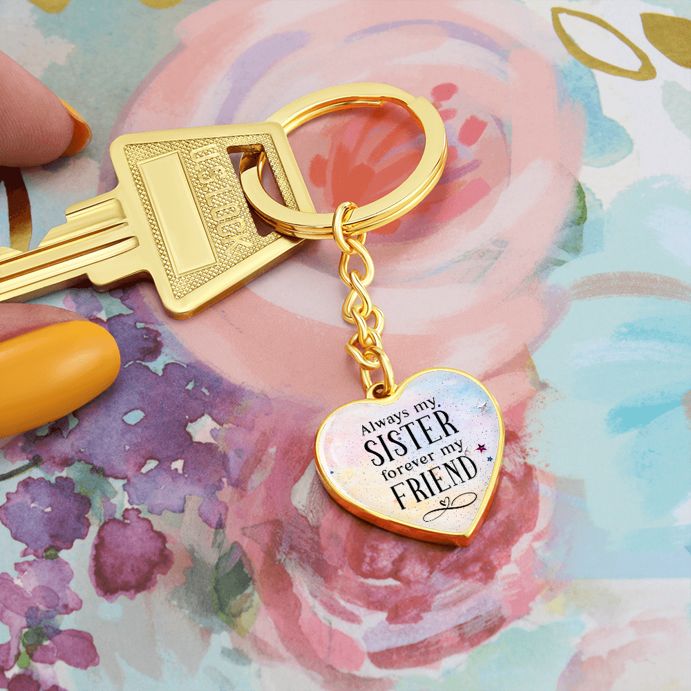 To my SISTER - Personalized Heart Shaped Keychain Gift