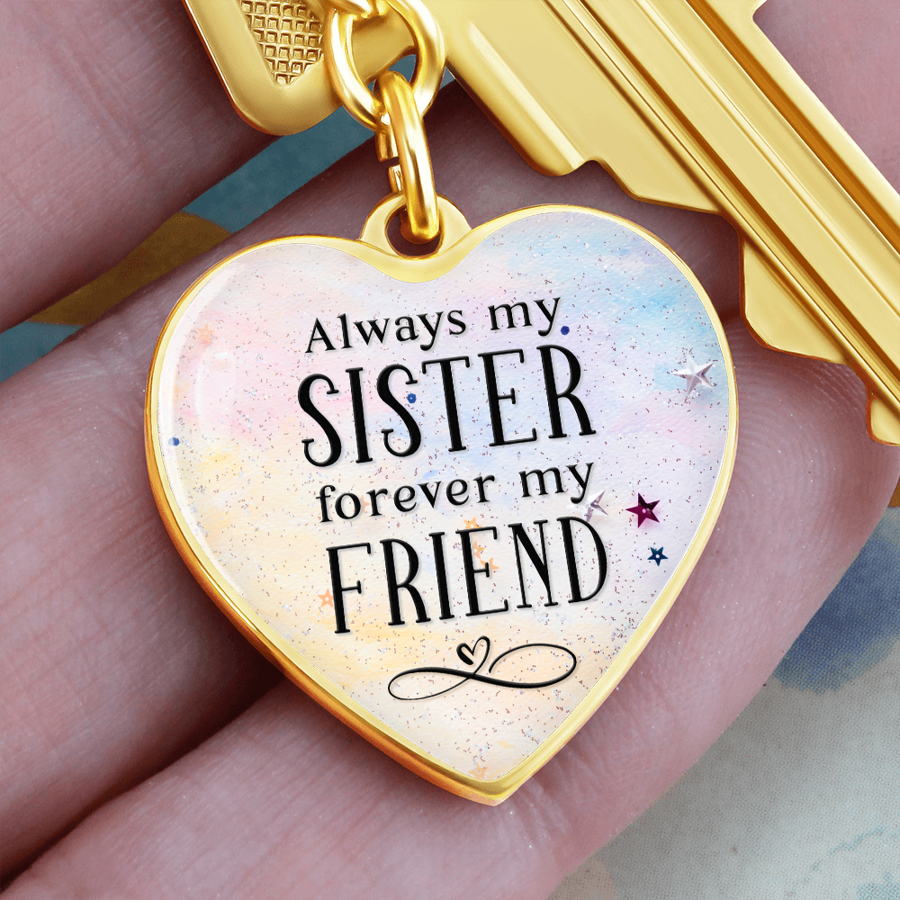 To my SISTER - Personalized Heart Shaped Keychain Gift