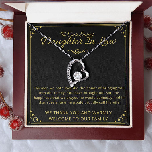To Our SWEET DAUGHTER IN LAW - Forever Love Necklace Gift