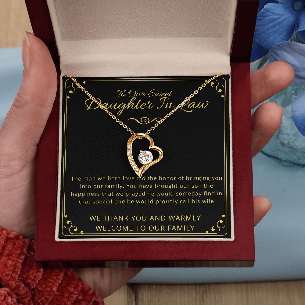To Our SWEET DAUGHTER IN LAW - Forever Love Necklace Gift