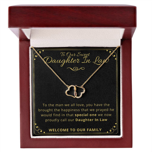 To Our SWEET DAUGHTER IN LAW - Everlasting Love Gold And Diamond Necklace