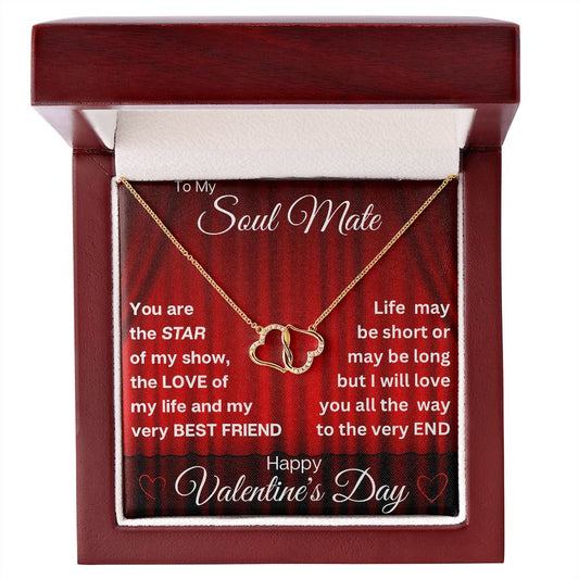 To My SOUL MATE - Everlasting Love Solid Gold And Diamond Necklace