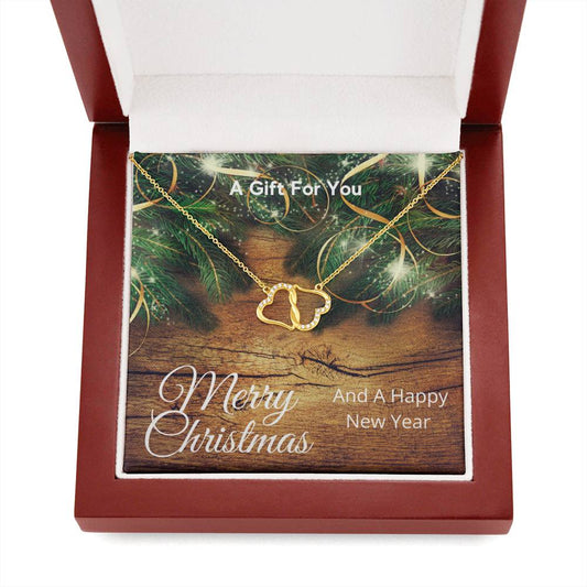 Everlasting Love Solid Gold And Diamonds Love Hearts Necklace Gift