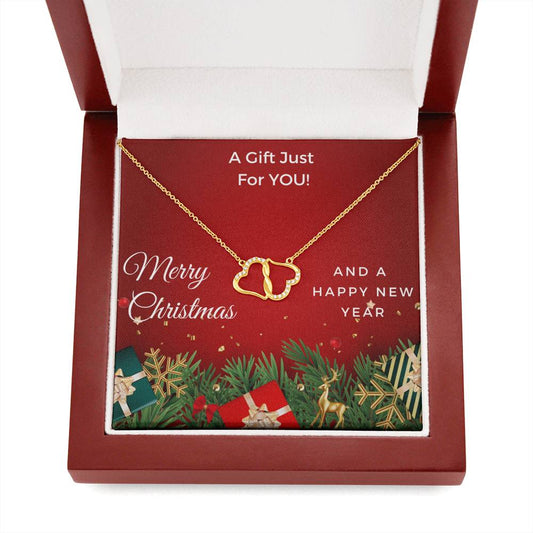 Everlasting Love Solid Gold And Diamonds Love Hearts Necklace Gift