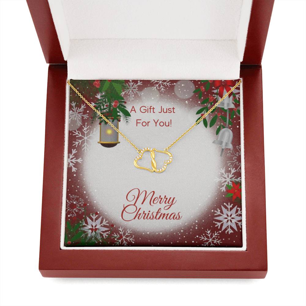 MERRY CHRISTMAS - Everlasting Love Solid Gold And Diamond Necklace Gift