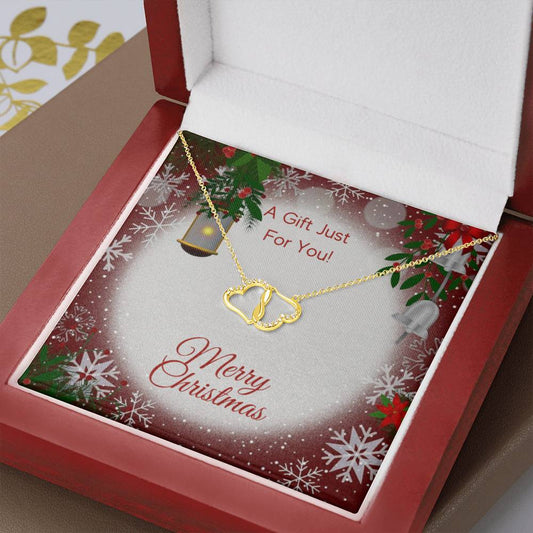 MERRY CHRISTMAS - Everlasting Love Solid Gold And Diamond Necklace Gift