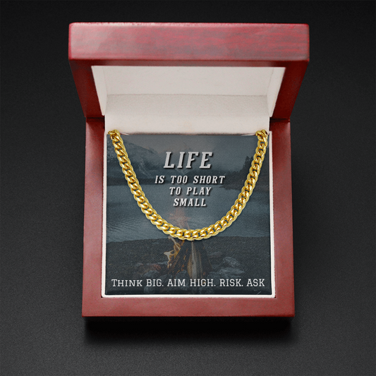 Think Big Aim High - Cuban Chain Necklace Gift