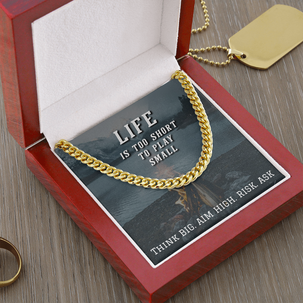 Think Big Aim High - Cuban Chain Necklace Gift