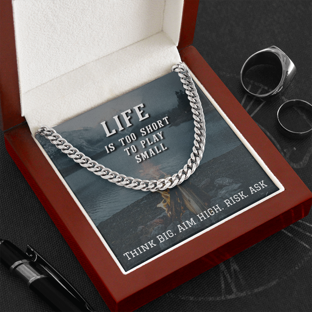Think Big Aim High - Cuban Chain Necklace Gift