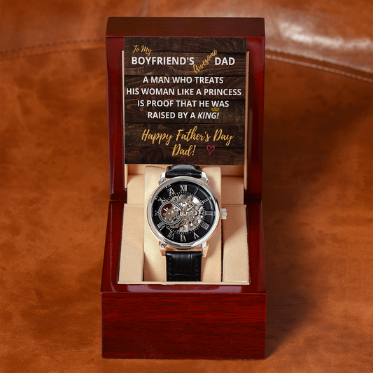 My BOYFRIEND'S DAD - HAPPY FATHER'S DAY - Open Works Watch Gift