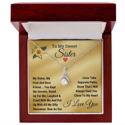 To My Sweet Sister - Alluring Beauty Pendant Necklace Gift