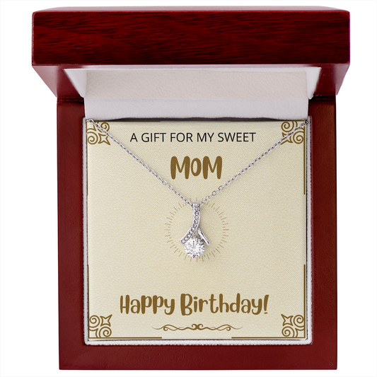 MOM - HAPPY BIRTHDAY - Alluring Beauty Pendant Necklace Gift