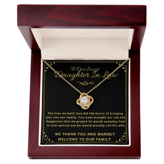 To Our SWEET DAUGHTER IN LAW - Love Knot Necklace Gift