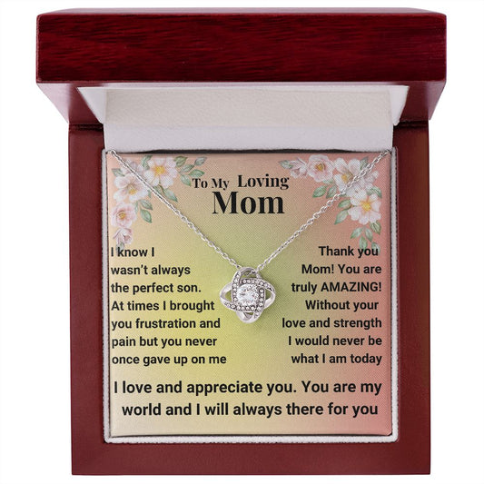 To My Loving Mom - Love Knot Necklace Gift