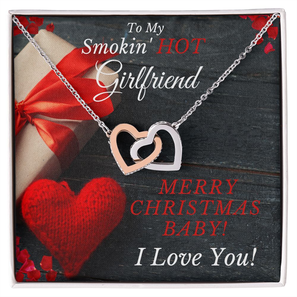 My Smokin' HOT Girlfriend - MERRY CHRISTMAS - Interlocking Hearts Necklace