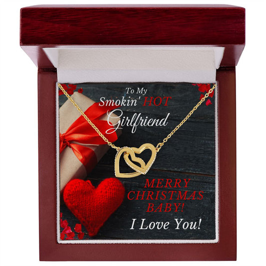 My Smokin' HOT Girlfriend - MERRY CHRISTMAS - Interlocking Hearts Necklace