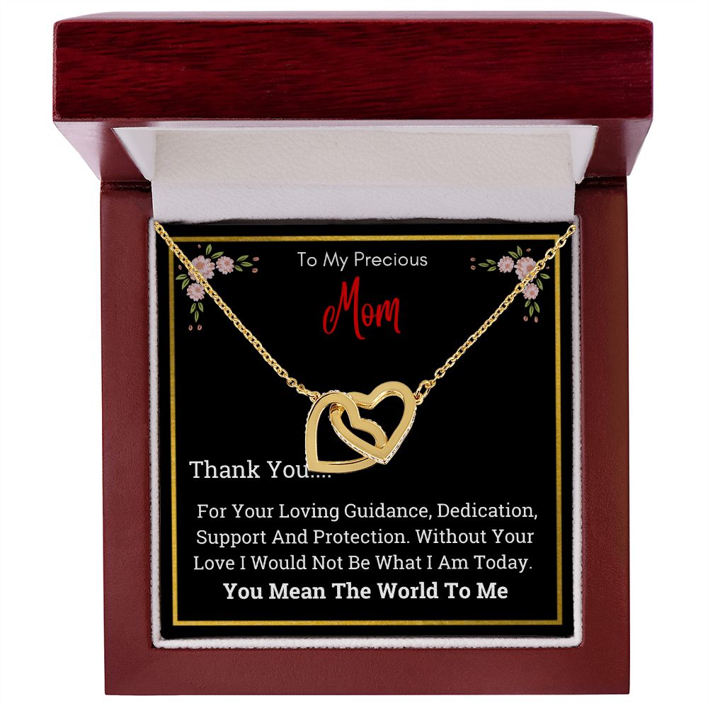 To My Precious Mom - Interlocking Hearts Necklace Gift