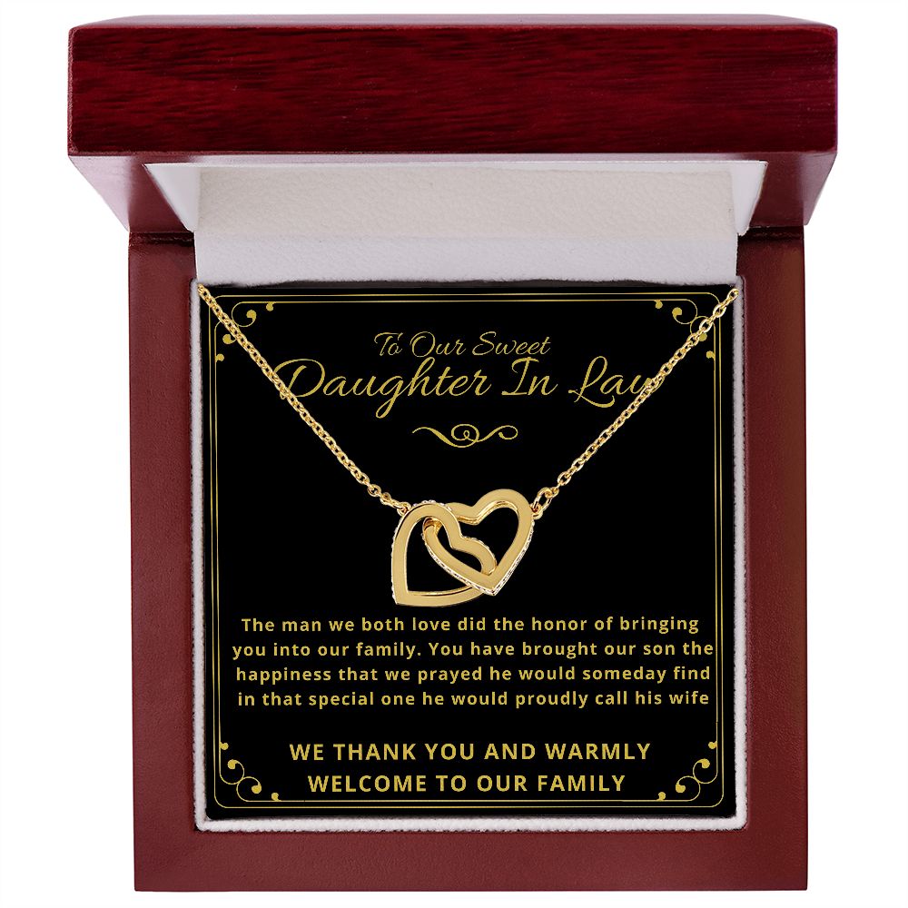 To Our SWEET DAUGHTER IN LAW - Interlocking Hearts Necklace Gift