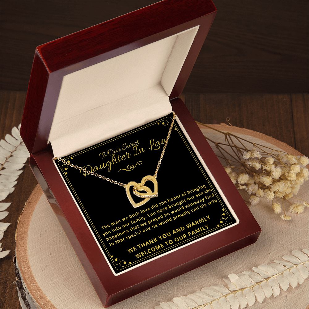 To Our SWEET DAUGHTER IN LAW - Interlocking Hearts Necklace Gift