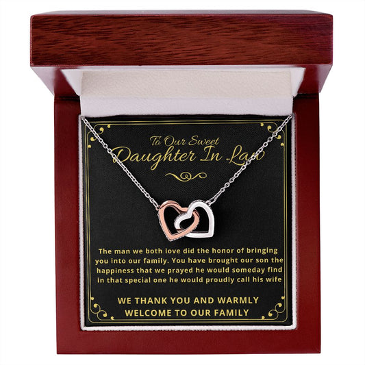 To Our SWEET DAUGHTER IN LAW - Interlocking Hearts Necklace Gift
