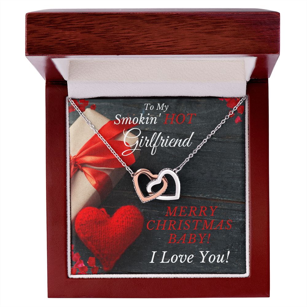 My Smokin' HOT Girlfriend - MERRY CHRISTMAS - Interlocking Hearts Necklace