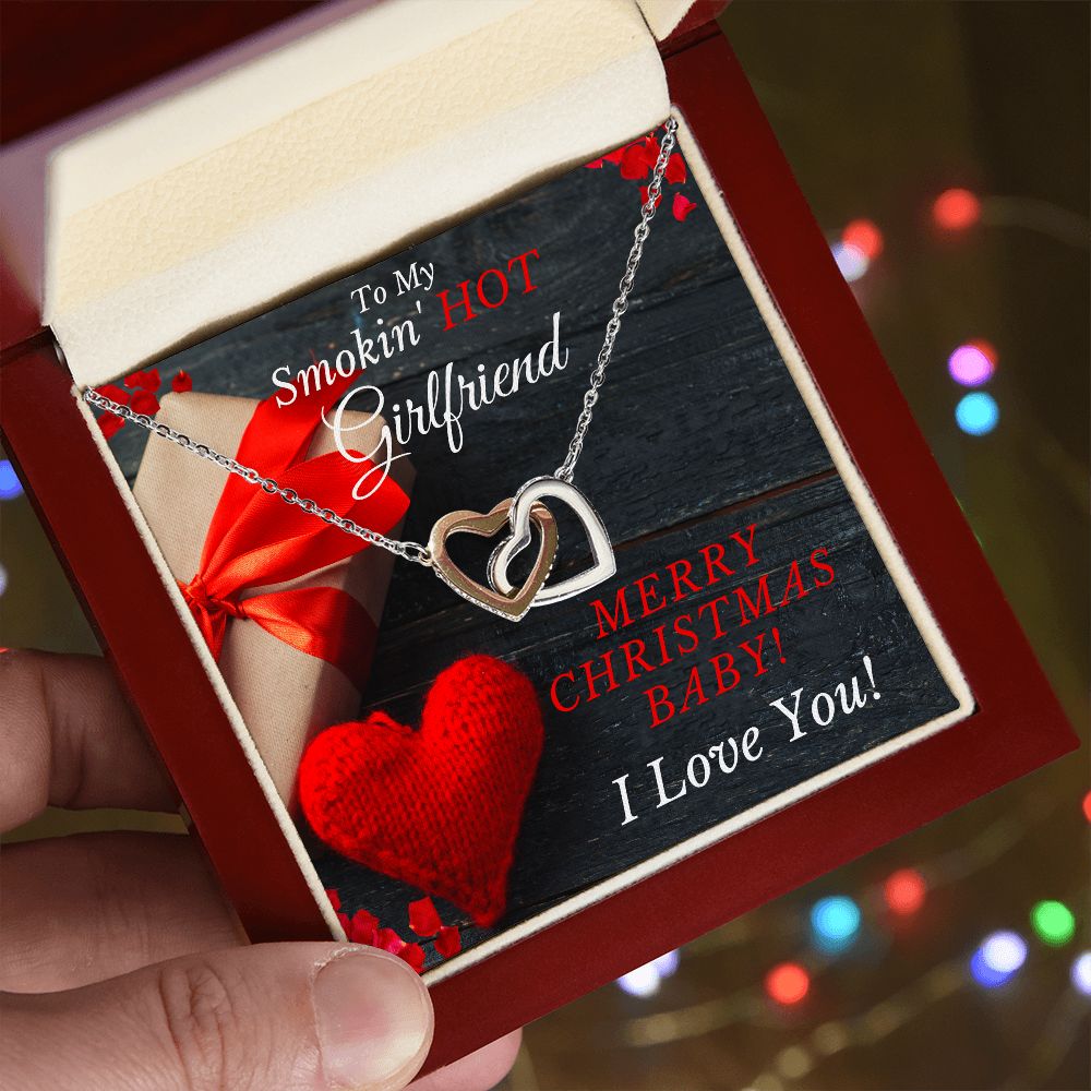 My Smokin' HOT Girlfriend - MERRY CHRISTMAS - Interlocking Hearts Necklace