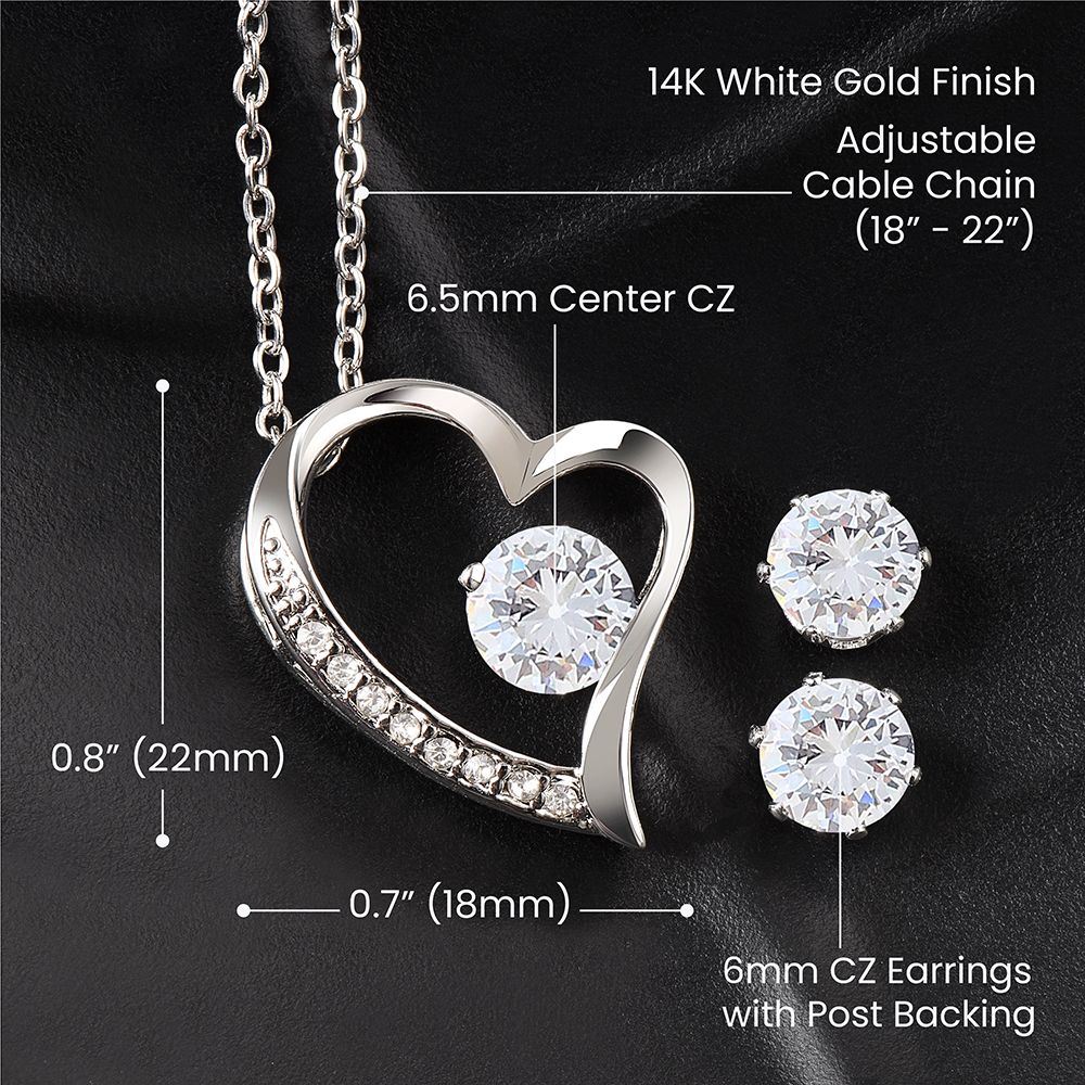 Merry Christmas - Forever Love Necklace And Earring Gift Set