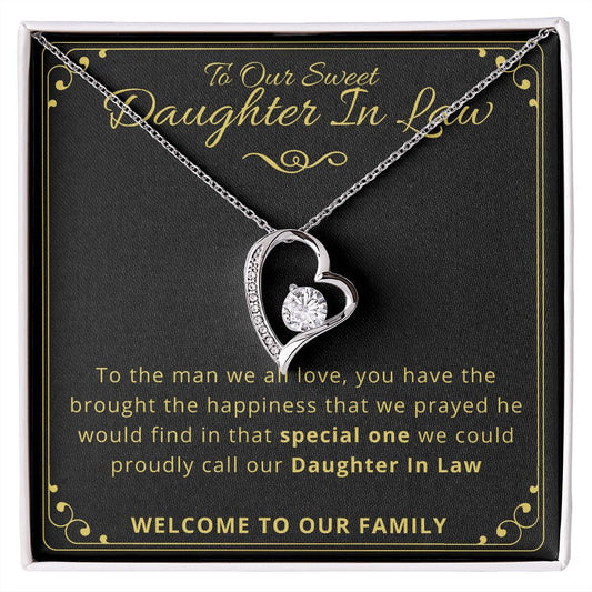 To Our SWEET DAUGHTER IN LAW - Forever Love Necklace Gift