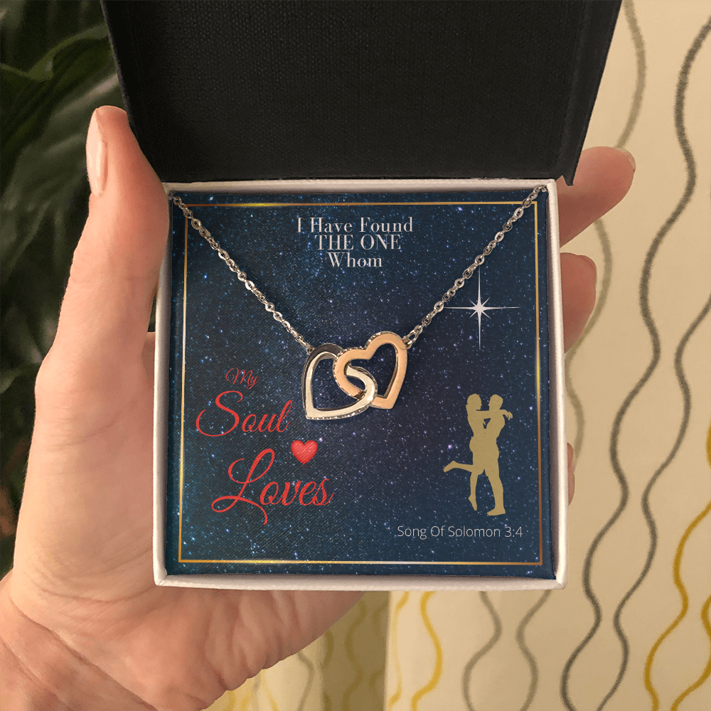 I Have Found The ONE - Interlocking Hearts Pendant Necklace Gift