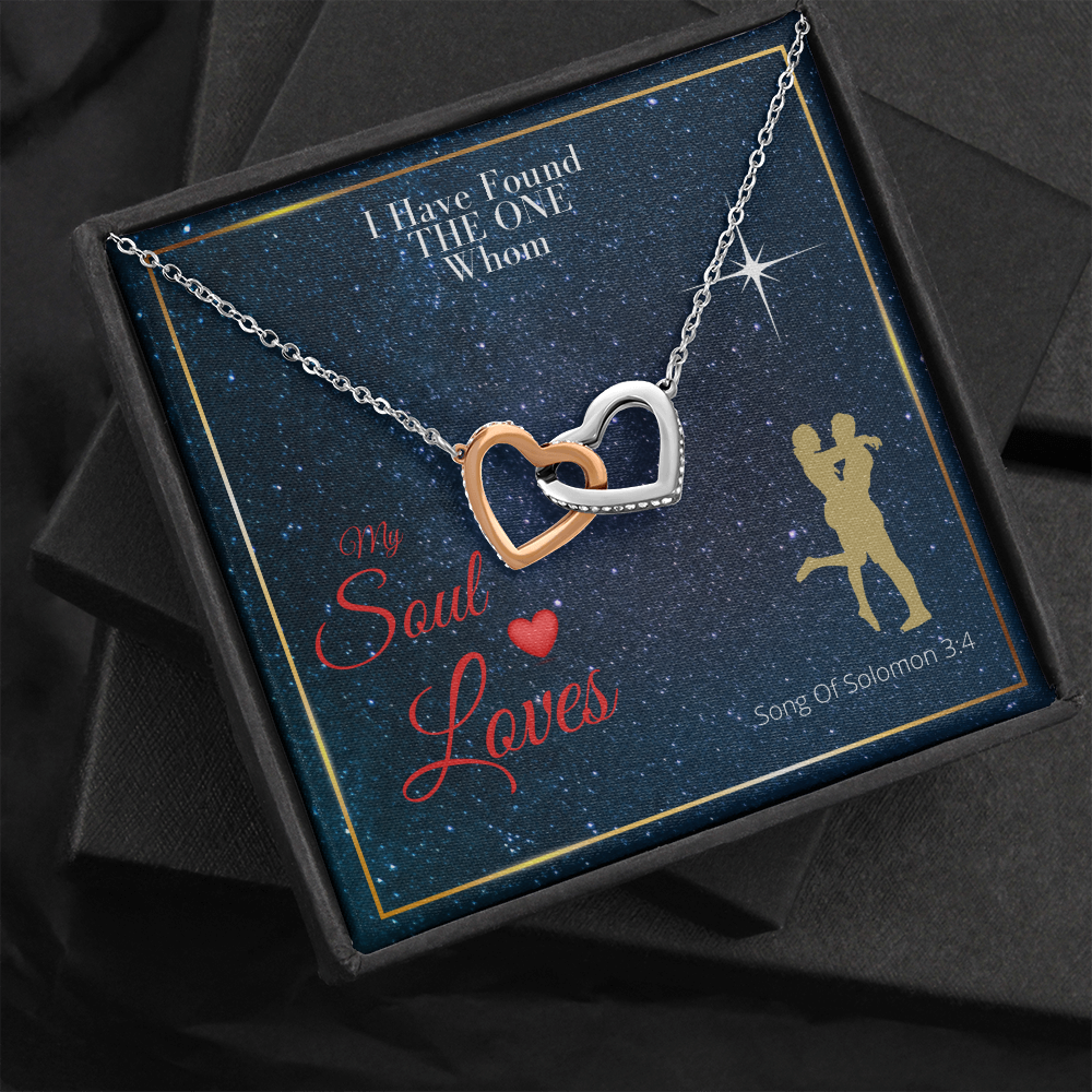 I Have Found The ONE - Interlocking Hearts Pendant Necklace Gift