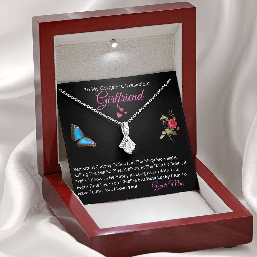 To My Gorgeous Irresistible GIRLFRIEND - Alluring Beauty Pendant Necklace Gift