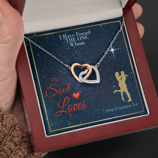 I Have Found The ONE - Interlocking Hearts Pendant Necklace Gift