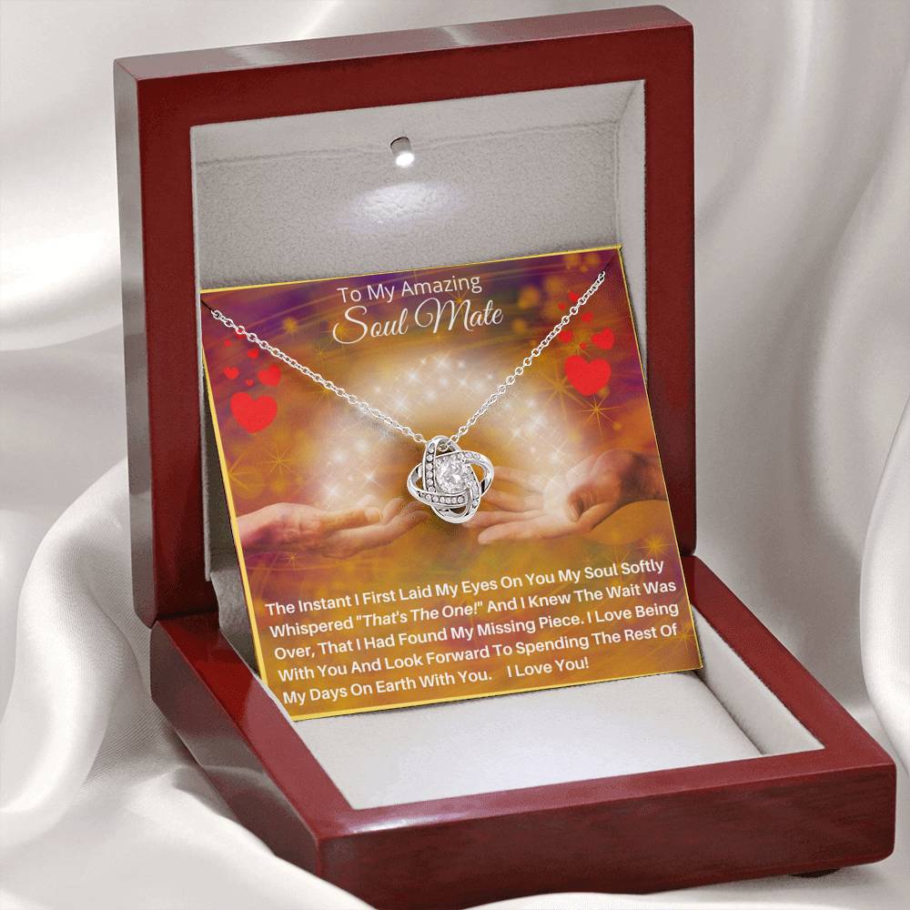 To My Amazing SOUL MATE - A Love Knot Pendant Necklace Gift