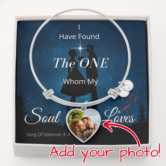 I Have Found The ONE - Heart Photo Pendant Bangle Gift