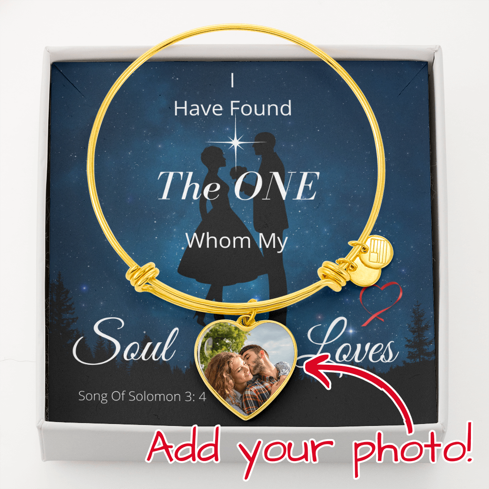 I Have Found The ONE - Heart Photo Pendant Bangle Gift